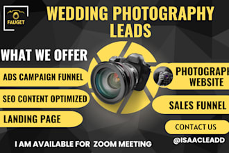 generate photography lead wedding event leads wedding photography landing page