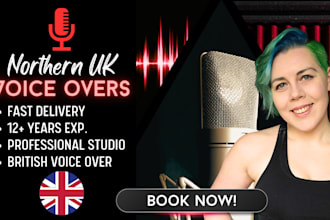 record studio quality northern british voice over female