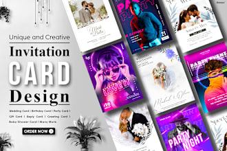 design wedding, birthday, party, or any event invitation card
