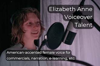 provide american female narration or commercial voice