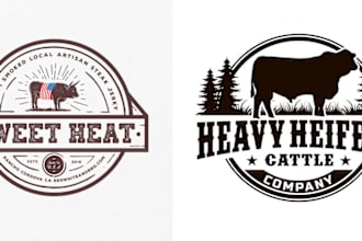 do unique agriculture farm goat and cow logo design