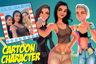 draw cartoon characters, caricatures, nft