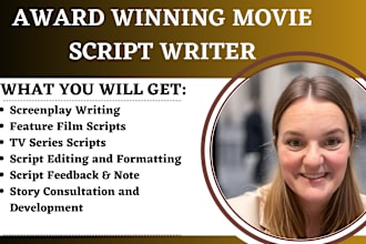 ghostwrite your movie script, tv pilot, screenplay, TV script, synopis and more