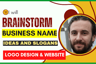 create 20 catchy business name ideas for your company with slogans and logo