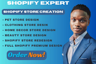 create shopify droshipping, pet store, beauty store, fitness, fashion store
