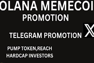 do telegram promotion for solana token base token meme coin to sellout by 100x