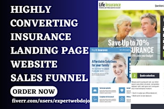 design insurance landing page life insurance website insurance sales funnel lead