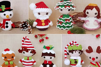 write detailed amigurumi christmas halloween crochet pattern picture video etsy
