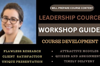 write engaging leadership course content, course development and workshop guides