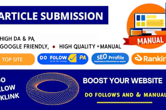 do 50 live articles submission manually