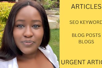 write urgent article writing, SEO keyword research, blogs post on your topic