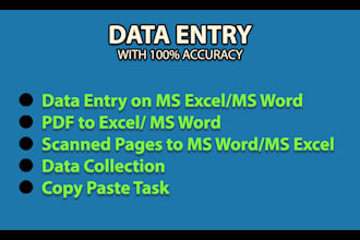 do accurate , faster and timely data entry, PDF to excel