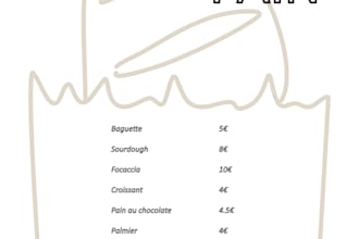 create a simple minimalist menu with personalized drawing
