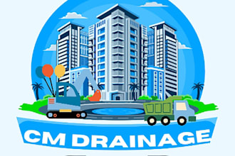 do timeless modern drainage home real estate logo design