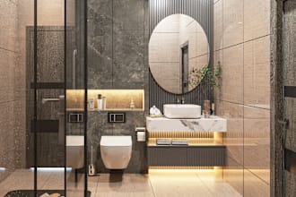 provide bathroom interior design and bathroom rendering