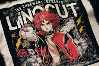 make a linocut t shirt design for brands