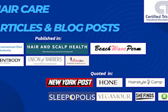 write high quality hair care articles and blog posts
