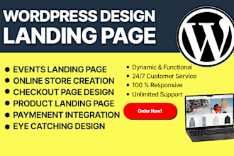 do wordpress landing page design, sales funnel landing page