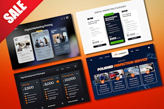 design packages comparison chart pricing table sell sheet any service price list
