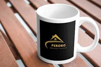 create an eye catching photorealistic HD mockup design for mug, wall art design