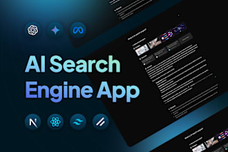 develop ai search engine using react nextjs typescript