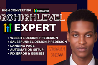 design ghl landing page gohighlevel sales funnel go high level website builder