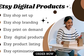 setup etsy shop etsy digital products design etsy print on demand etsy seo