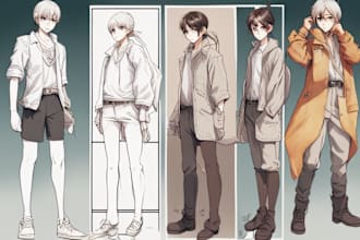 draw character illustration in manga or anime art style