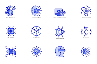 create custom artificial intelligence and tech icons in svg , png