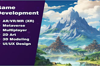 develop 3d unity game,3d metaverse game,  unity environment, unity level design