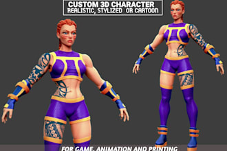 stylized 3d character design realistic 3d game character model rig unreal engine