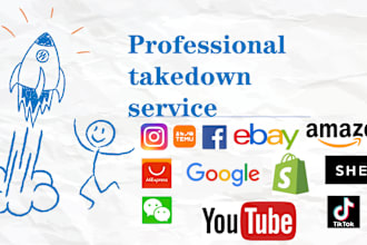 take down  infringing links under dmca, trademark, and patent laws