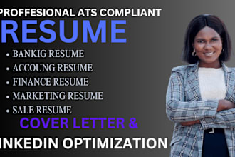 write banking resume, sales resume, finance, cover letter and linkedin