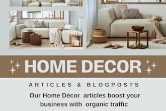 write SEO furniture and home decor articles and blog posts