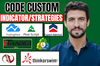 code custom indicat0rs or strategies on tradingview, ninjatrader 8, ctrader, mt5