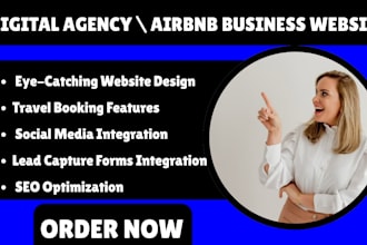 setup digital agency website travel agency job  booking airbnb business website