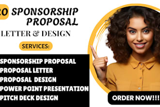 write, design sponsorship deck, event sponsorship proposal letter, fundraising