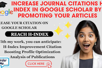 increase journal citations h index in google scholar by promoting your articles