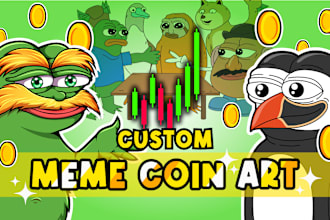 draw custom meme coin art for your website and social media