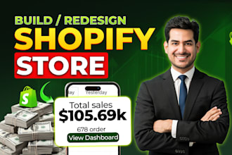 create shopify store design redesign shopify website, shopify dropshipping store