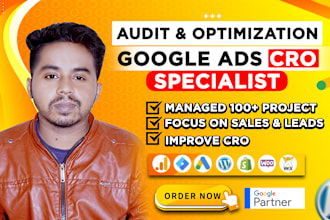audit, optimize, and manage google ads adwords PPC campaigns as cro specialist