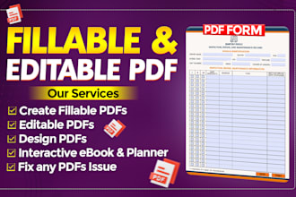 create fillable pdf form, editable pdf form and interactive ebook