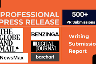 press release distribution and professional PR writing