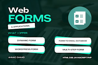create dynamic, multi step web form, conditional form, pdf output, embed iframe
