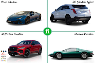 do car photo editing, background remove, shadow creation, reflection creation