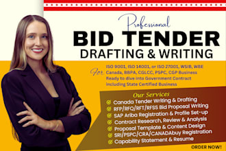 write canada rfp, rfq tender proposal and do sap ariba, pspc government contract