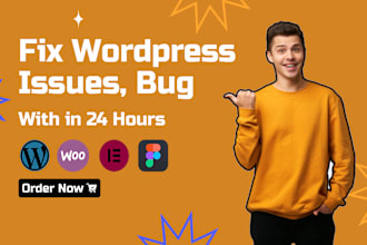 fix wordpress issues bug critical error, elementor pro website expert