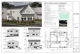 draw architectural floor plans, elevation, section, roof, site plans in autocad