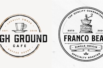 do vintage food drink coffee cafe logo and t shirt design