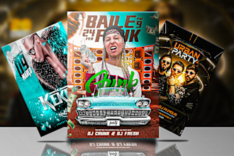 design dj hip hop, club party event flyer, motion flyer